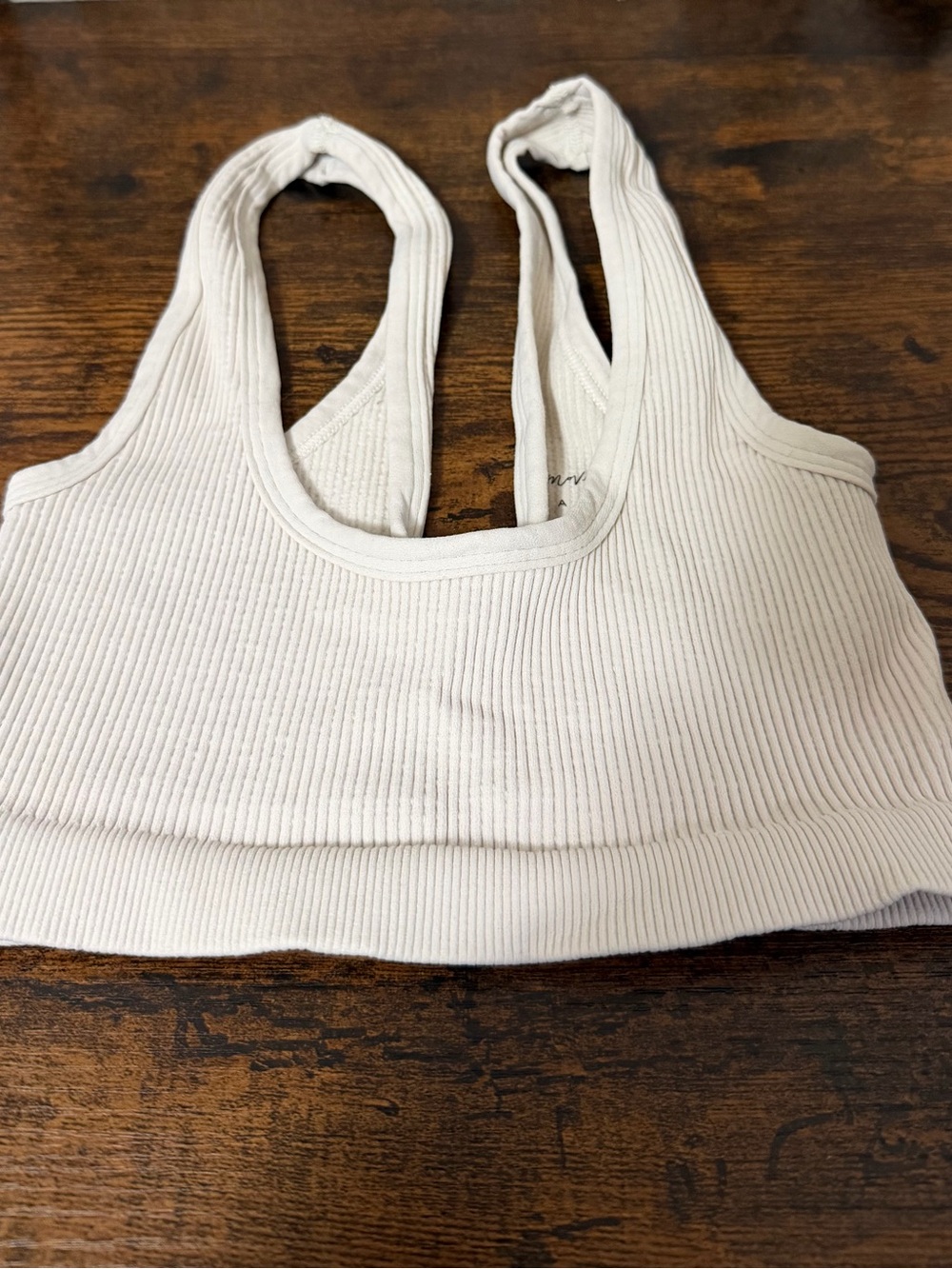 NWOT Free People Movement Ribbed Racerback Sports Bra Cream XS/S